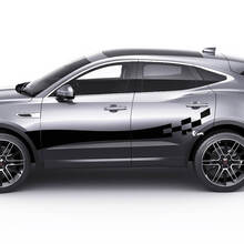 Jaguar E-Pace Side Checkered Stripes Puertas Calcomanía gráfica Logotipo adhesivo
 3