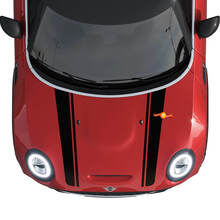 Calcomanía y calcomanía con gráficos de rayas de rally para capó y puertas laterales del Mini Cooper S
 2