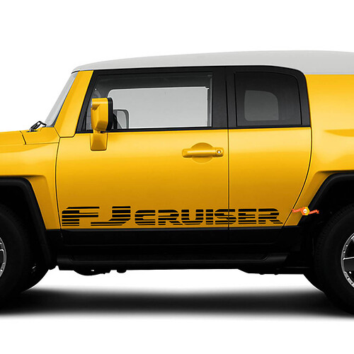 Par Toyota FJ Cruiser puertas laterales panel basculante pegatina a rayas calcomanía envoltura de camión
