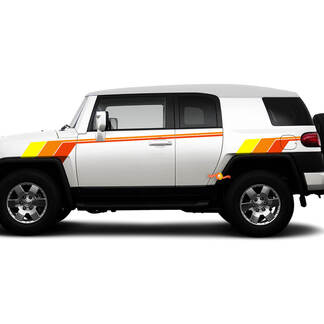 Toyota FJ Cruiser Side Retro Vintage puerta lateral rayas calcomanía gráficos 2
