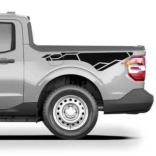 Calcomanías de rayas laterales de cama, pegatinas de vinilo con gráficos, logotipo para Musclecar Maverick
