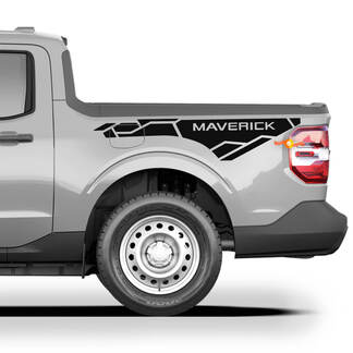 Calcomanías de rayas laterales de cama, pegatinas de vinilo con gráficos, logotipo para Ford Maverick
