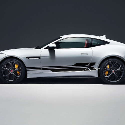 Jaguar F-Type R Side Stripes Racing Graphics Puertas calcomanía Logotipo adhesivo
 1