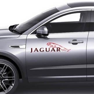 Par Jaguar E-Pace puertas laterales Logo gráficos calcomanía Logo pegatina 2 colores
