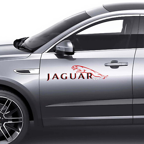 Combinar Jaguar E-Pace Puertas laterales Logotipo Gráfico de gráficos Logotipo de calcomanía 2 colores
