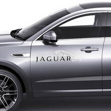 Par Jaguar E-Pace puertas laterales Logo gráficos calcomanía Logo pegatina 2 colores
 2