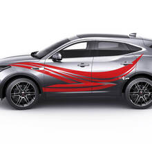 Par de pegatinas con logotipo de Jaguar E-Pace Wave para puertas laterales, calcomanías con gráficos a rayas
 2