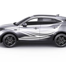 Par de pegatinas con logotipo de Jaguar E-Pace Wave para puertas laterales, calcomanías con gráficos a rayas
 3