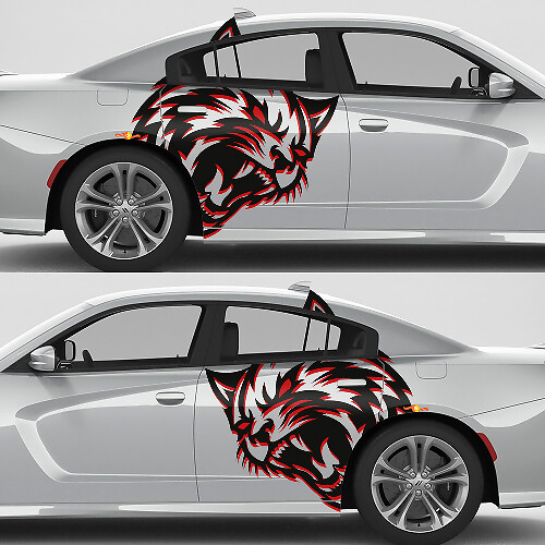 Kit de pegatinas de vinilo para guardabarros trasero gigante Wildcat para Dodge Challenger Charger