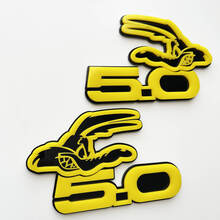 COYOTE 5.0 Insignias de guardabarros Emblema Insignia 3D Negro vs Amarillo 2
 2