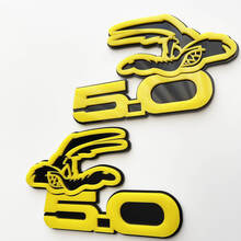 COYOTE 5.0 Insignias de guardabarros Emblema Insignia 3D Negro vs Amarillo 2
 3
