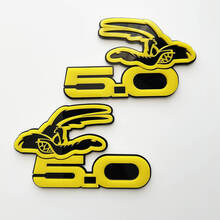 COYOTE 5.0 Insignias de guardabarros Emblema Insignia 3D Negro vs Amarillo 2
 5