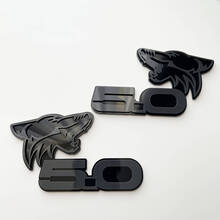 COYOTE 5.0 Insignias de guardabarros Emblema Insignia 3D Negro vs Gris
 3