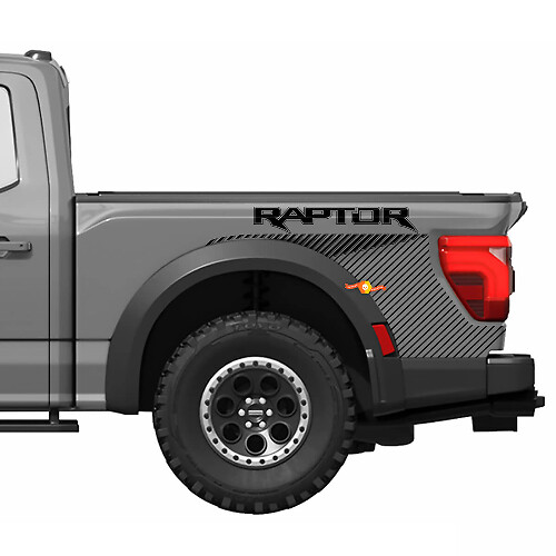 Gráficos laterales de cabecera aptos para el kit de calcomanías de vinilo Ford F150 Raptor R 2024 rayas 2
