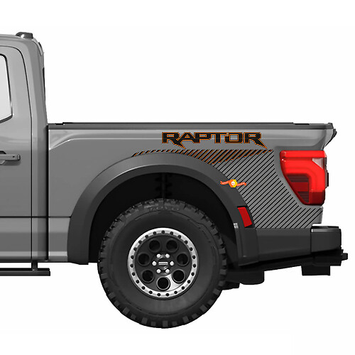 Gráficos laterales de cabecera aptos para el kit de calcomanías de vinilo Ford F150 Raptor R 2024 rayas 3
