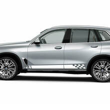 Calcomanía de vinilo con rayas a cuadros para puertas laterales de BMW X5 G05
 3