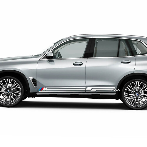 Etiqueta engomada del vinilo de las puertas laterales de BMW X5 G05 con rayas del logotipo M
