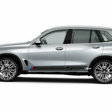 Etiqueta engomada del vinilo de las puertas laterales de BMW X5 G05 con rayas del logotipo M
 2