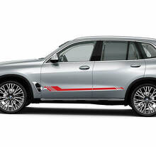 Etiqueta engomada del vinilo de las puertas laterales de BMW X5 G05 con rayas del logotipo M
 2
