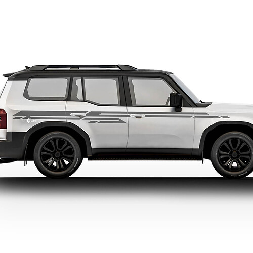 2024 Toyota Land Cruiser Prado Pegatinas laterales Calcomanías Vinilo Rayas Pegatinas gráficas Calcomanías Kit 3
