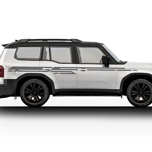 Kit de Vinilo con Franjas Laterales Abstractas para Toyota Land Cruiser Prado 2024