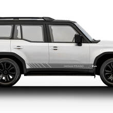 Kit de calcomanías de vinilo con rayas gráficas laterales de carreras para Toyota Land Cruiser Prado 2024.
 2