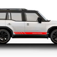 Kit de calcomanías de vinilo con rayas gráficas laterales de carreras para Toyota Land Cruiser Prado 2024.
_3