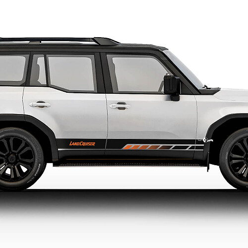 Kit de calcomanías de vinilo con rayas de estilo vintage para Toyota Land Cruiser.
