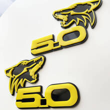 COYOTE 5.0 Insignias de guardabarros Emblema Insignia 3D Negro vs Amarillo
 4