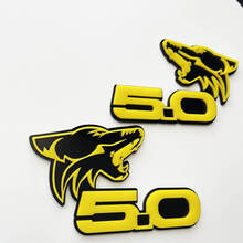 COYOTE 5.0 Insignias de guardabarros Emblema Insignia 3D Negro vs Amarillo
 5