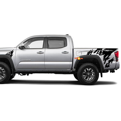 Par Toyota Tacoma 2016 - 2020 guardabarros de cama lateral TRD OFF ROAD pegatinas de vinilo Kits de calcomanías para Toyota Tacoma

