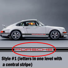 Porsche 911 Calcomanía de logotipo de franjas laterales clásicas de dos tonos estilo Singer
 2