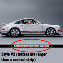 Porsche 911 Calcomanía de logotipo de franjas laterales clásicas de dos tonos estilo Singer
 3