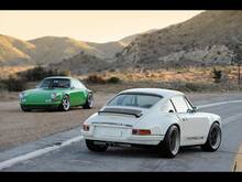 Porsche 911 Calcomanía de logotipo de franjas laterales clásicas de dos tonos estilo Singer
 5