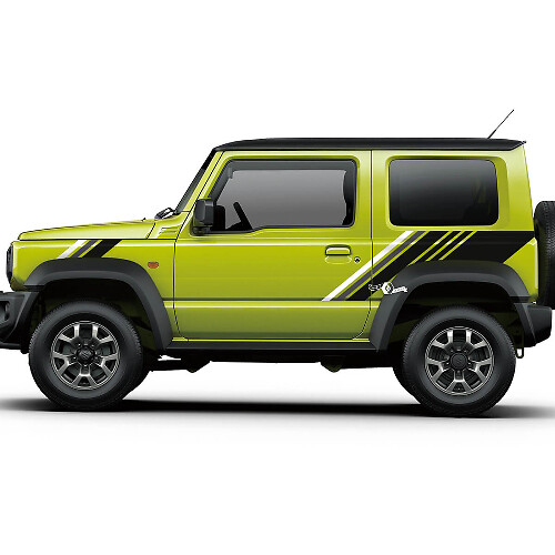 Par Suzuki JIMNY Puertas laterales Side Splash Fender gráficos calcomanía Líneas pegatina 3 colores

