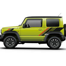 Par Suzuki JIMNY Puertas laterales Side Splash Fender gráficos calcomanía Líneas pegatina 3 colores
 2