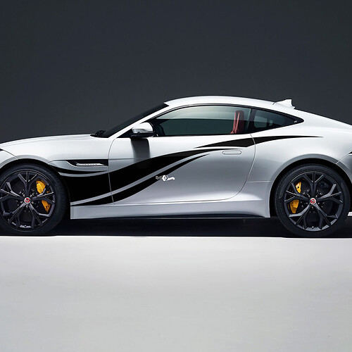2x Jaguar F-Type R Side Racing Graphics Puertas Side Wave Secal Vinilo Adhesivo
