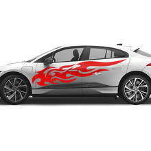 2x Jaguar F-Type R Side Racing Graphics Doors Side Flame Secal pegatina de vinilo
 2