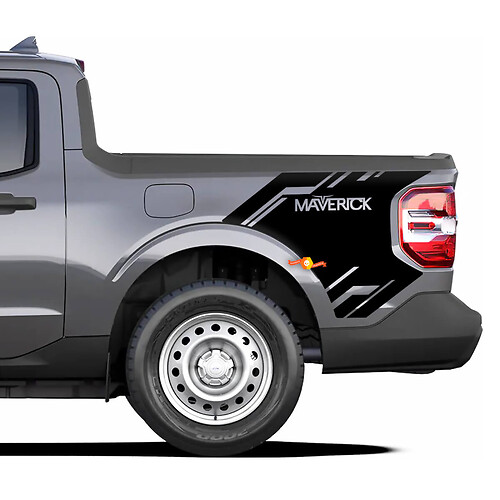 Par de calcomanías con logotipo de vinilo para cama lateral Ford Maverick 2022 en adelante, gráfico
