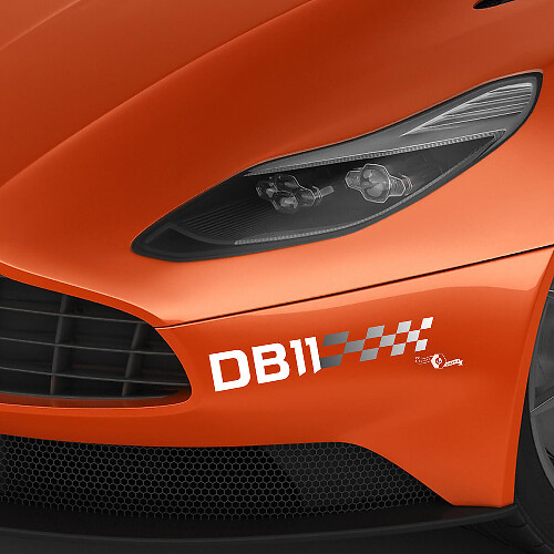 Par de pegatinas de vinilo para parachoques delantero Aston Martin DB11, 2 colores, degradado
