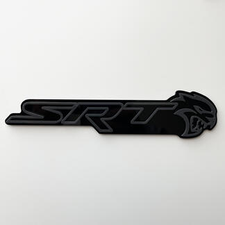 Insignia SRT 3D Emblema de insignias de guardabarros negro vs gris
