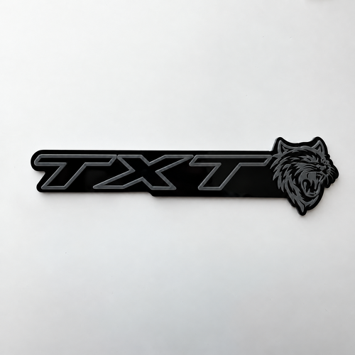 SRT Style Black Grey Custom TXT Cat 3D — Emblema (guardabarros)