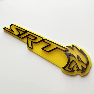 Insignia SRT 3D Emblema de insignias de guardabarros amarillo vs negro
