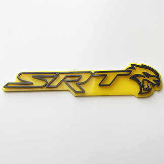 Insignia SRT 3D Emblema de insignias de guardabarros amarillo vs gris
