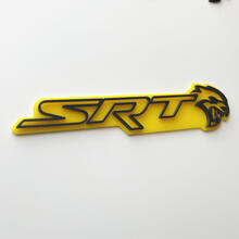 Insignia SRT 3D Emblema de insignias de guardabarros amarillo vs gris
 2