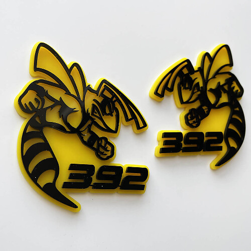 Insignia 3D Hornet Bee 392 Emblema de insignias de guardabarros amarillo vs negro
