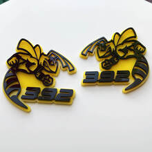 Insignia 3D Hornet Bee 392 Emblema de insignias de guardabarros amarillo vs negro
 2