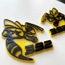 Insignia 3D Hornet Bee 392 Emblema de insignias de guardabarros amarillo vs negro
 3