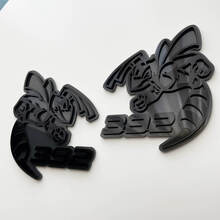 Insignia 3D Hornet Bee 392 Emblema de insignias de guardabarros gris vs negro
 3