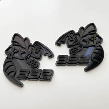 Insignia 3D Hornet Bee 392 Emblema de insignias de guardabarros gris vs negro
 5